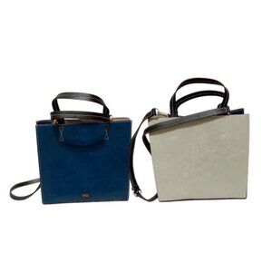 Frances Valentine New York Two Tone Leather Crossbody Handbag Combo NWT